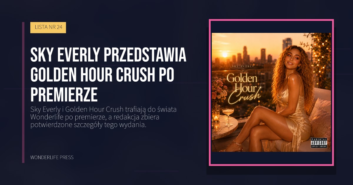 Wonderlife Press: Sky Everly przedstawia Golden Hour Crush po premierze. okładka wydawnictwa. LISTA NR 24.