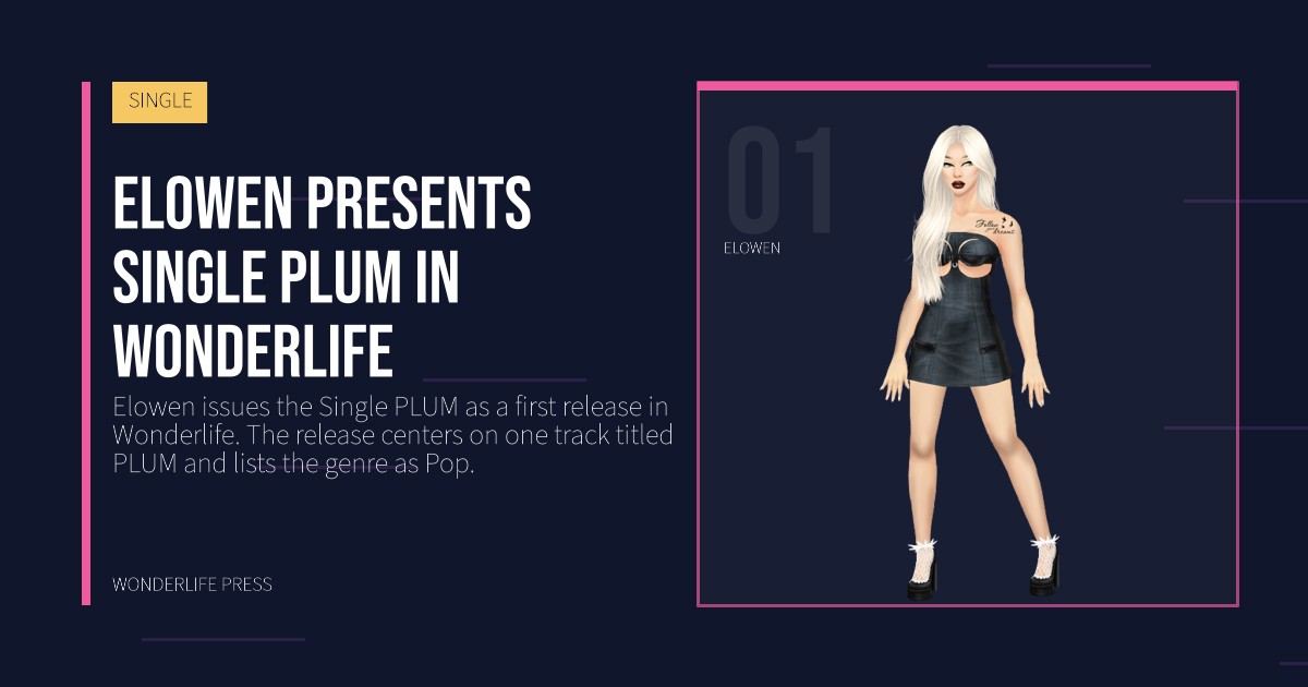 Wonderlife Press: Elowen presents Single PLUM in Wonderlife. artist portrait. SINGLE.