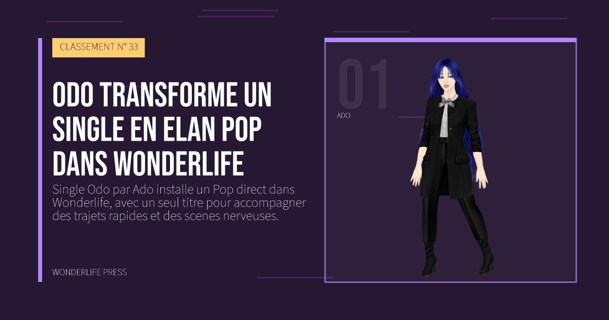 Wonderlife Press: Odo transforme un Single en elan Pop dans Wonderlife. portrait des artistes. CLASSEMENT N° 33.