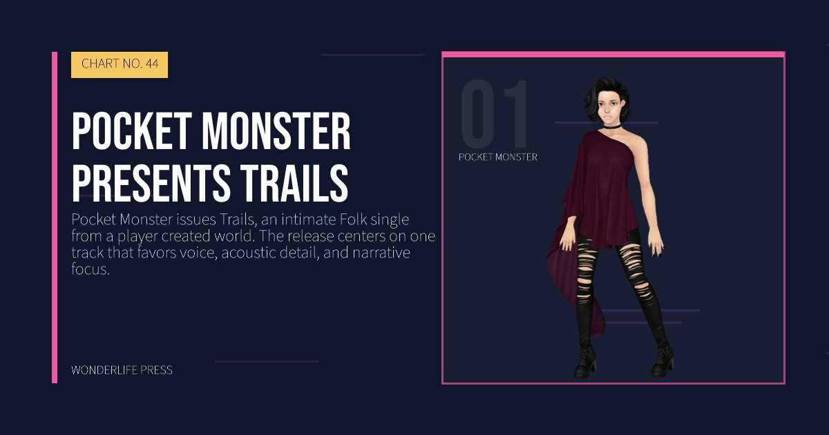 Wonderlife Press: Pocket Monster presents Trails. artist portrait. CHART NO. 44.