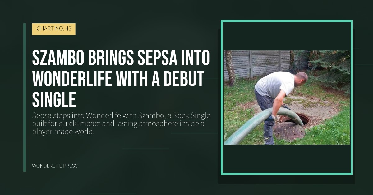 Wonderlife Press: Szambo brings Sepsa into Wonderlife with a debut Single. release artwork. CHART NO. 43.