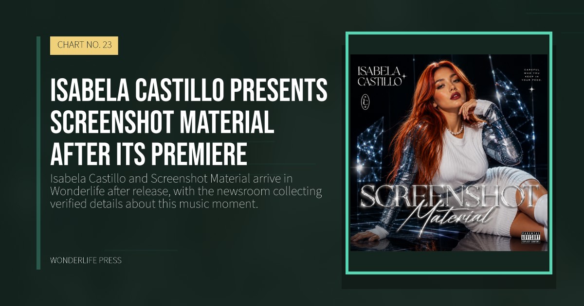 Wonderlife Press: Isabela Castillo presents Screenshot Material after its premiere. release artwork. CHART NO. 23.