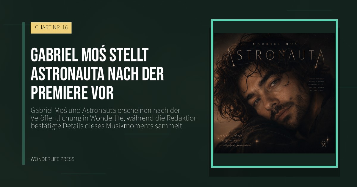 Wonderlife Press: Gabriel Moś stellt Astronauta nach der Premiere vor. Veröffentlichungscover. CHART NR. 16.