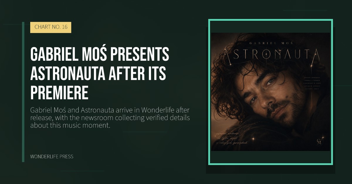 Wonderlife Press: Gabriel Moś presents Astronauta after its premiere. release artwork. CHART NO. 16.