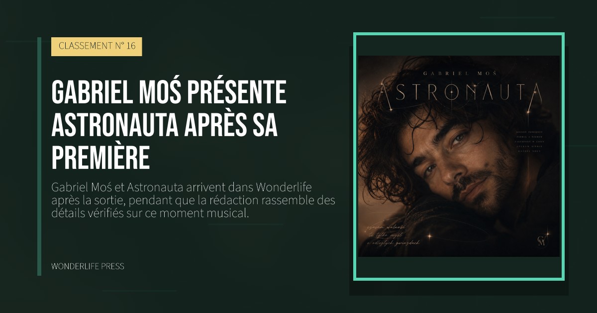 Wonderlife Press: Gabriel Moś présente Astronauta après sa première. pochette de la sortie. CLASSEMENT N° 16.