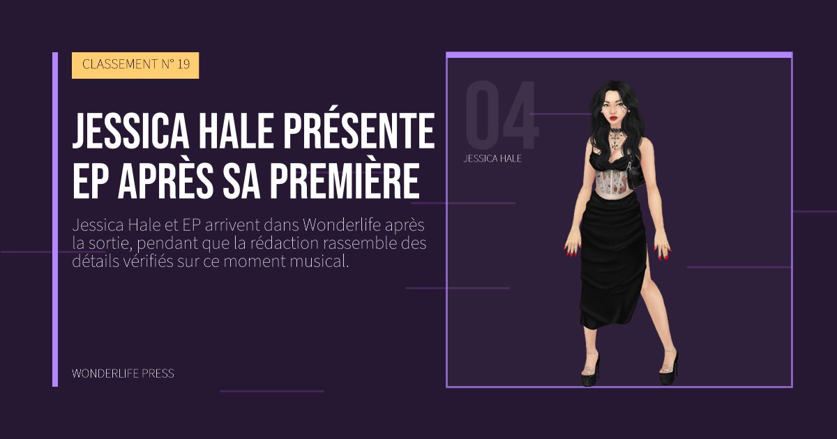 Wonderlife Press: Jessica Hale présente EP après sa première. portrait des artistes. CLASSEMENT N° 19.