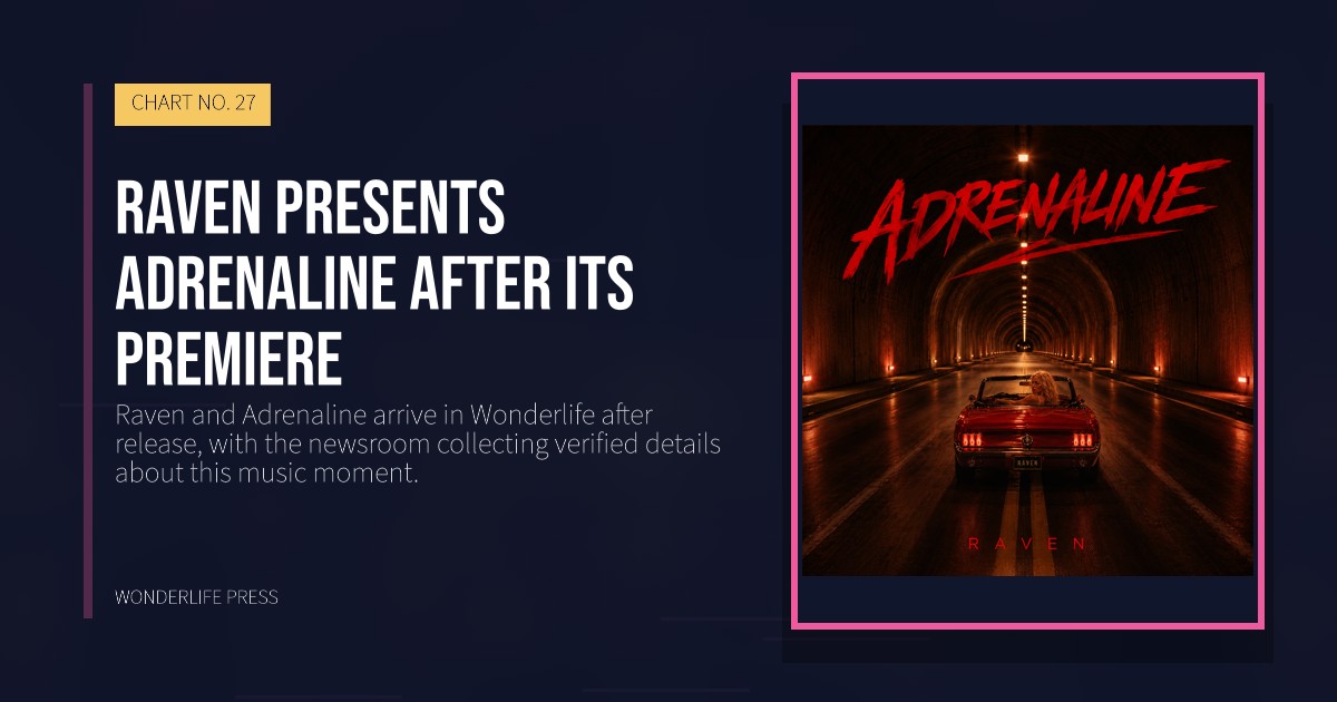 Wonderlife Press: Raven presents Adrenaline after its premiere. release artwork. CHART NO. 27.