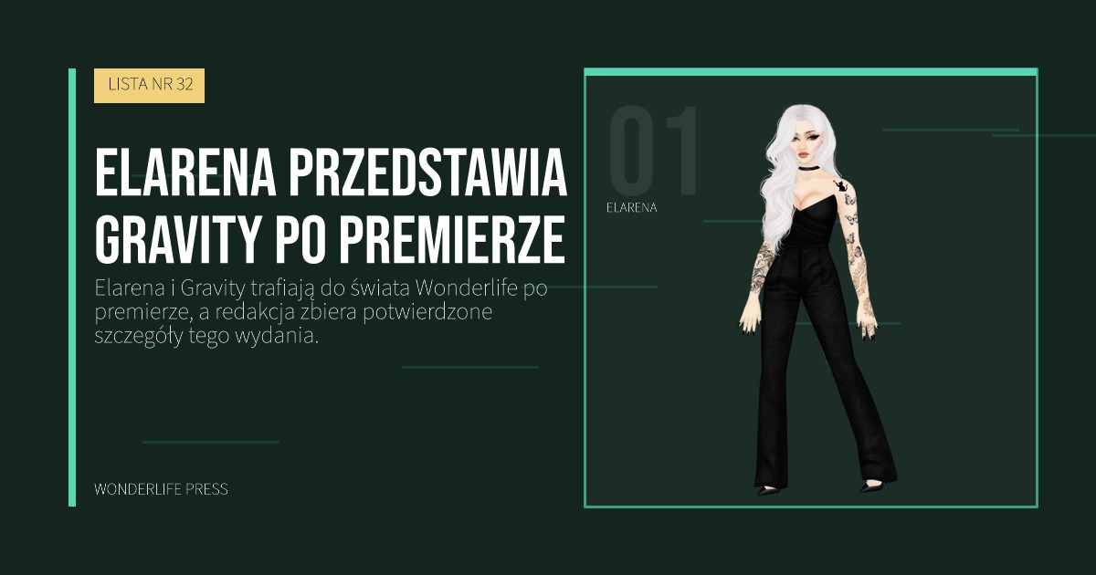 Wonderlife Press: Elarena przedstawia Gravity po premierze. portret artystów. LISTA NR 32.