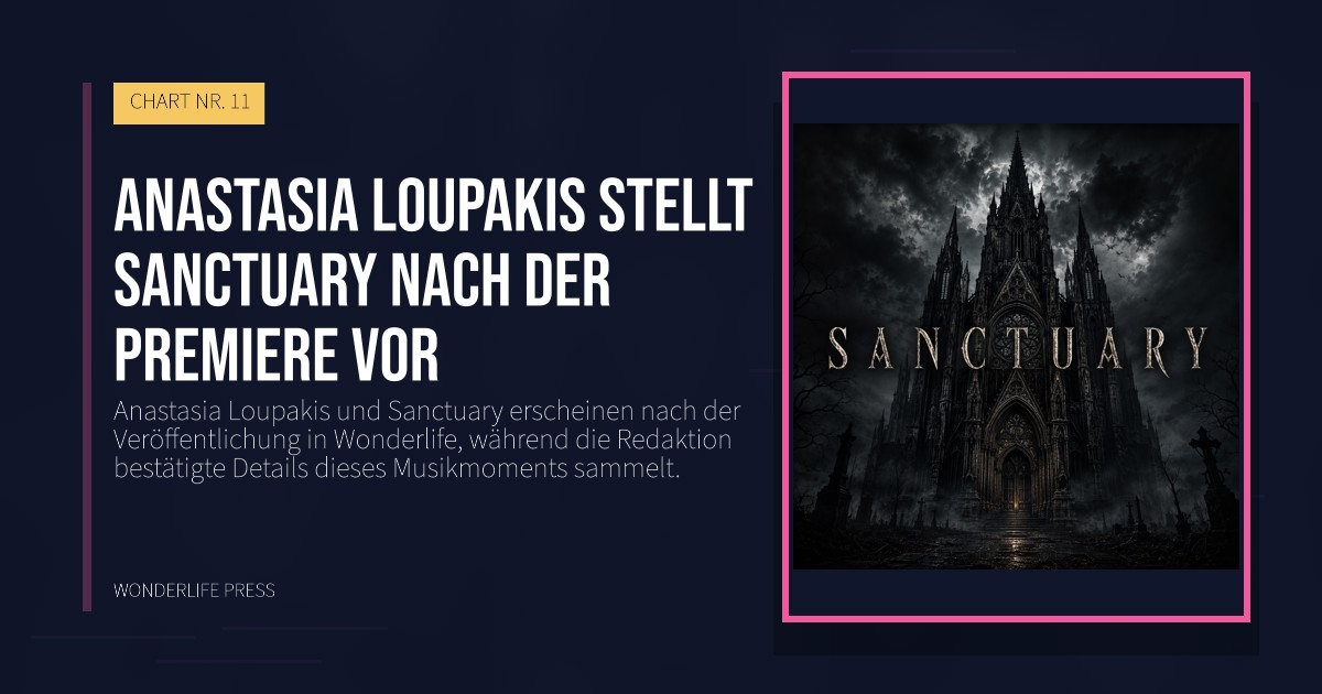 Wonderlife Press: Anastasia Loupakis stellt Sanctuary nach der Premiere vor. Veröffentlichungscover. CHART NR. 11.