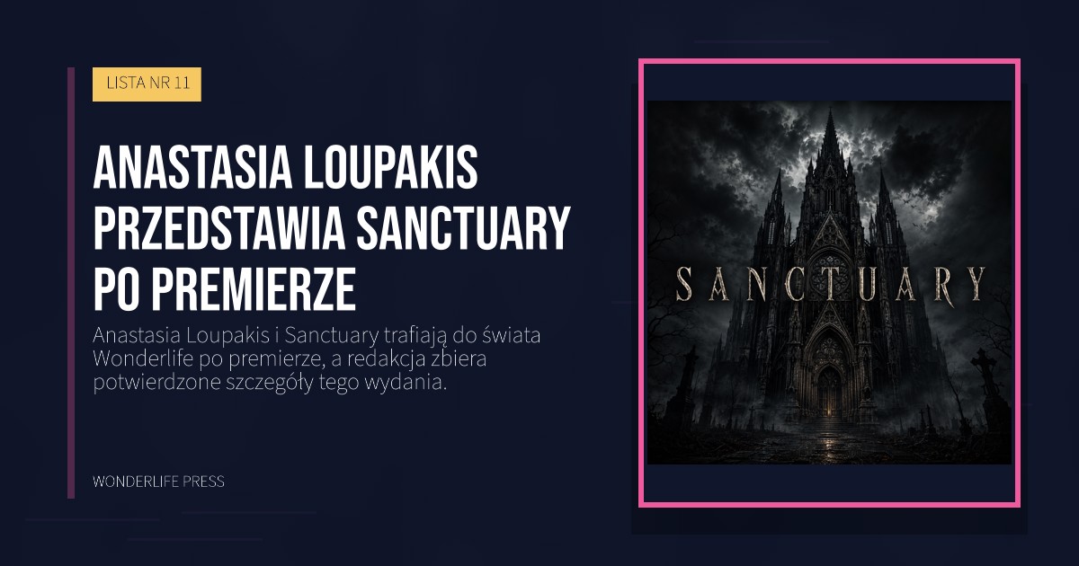 Wonderlife Press: Anastasia Loupakis przedstawia Sanctuary po premierze. okładka wydawnictwa. LISTA NR 11.