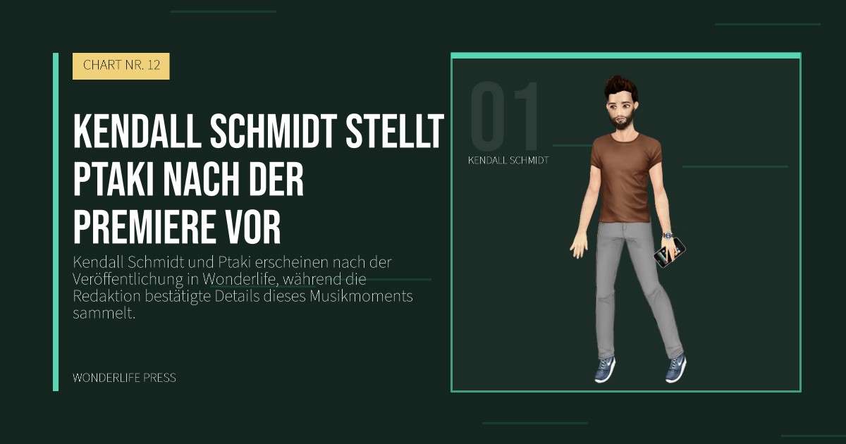 Wonderlife Press: Kendall Schmidt stellt Ptaki nach der Premiere vor. Künstlerporträt. CHART NR. 12.