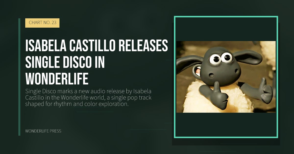 Wonderlife Press: Isabela Castillo releases single Disco in Wonderlife. release artwork. CHART NO. 23.