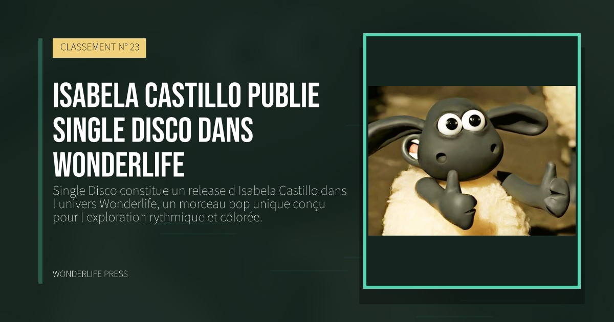 Wonderlife Press: Isabela Castillo publie single Disco dans Wonderlife. pochette de la sortie. CLASSEMENT N° 23.