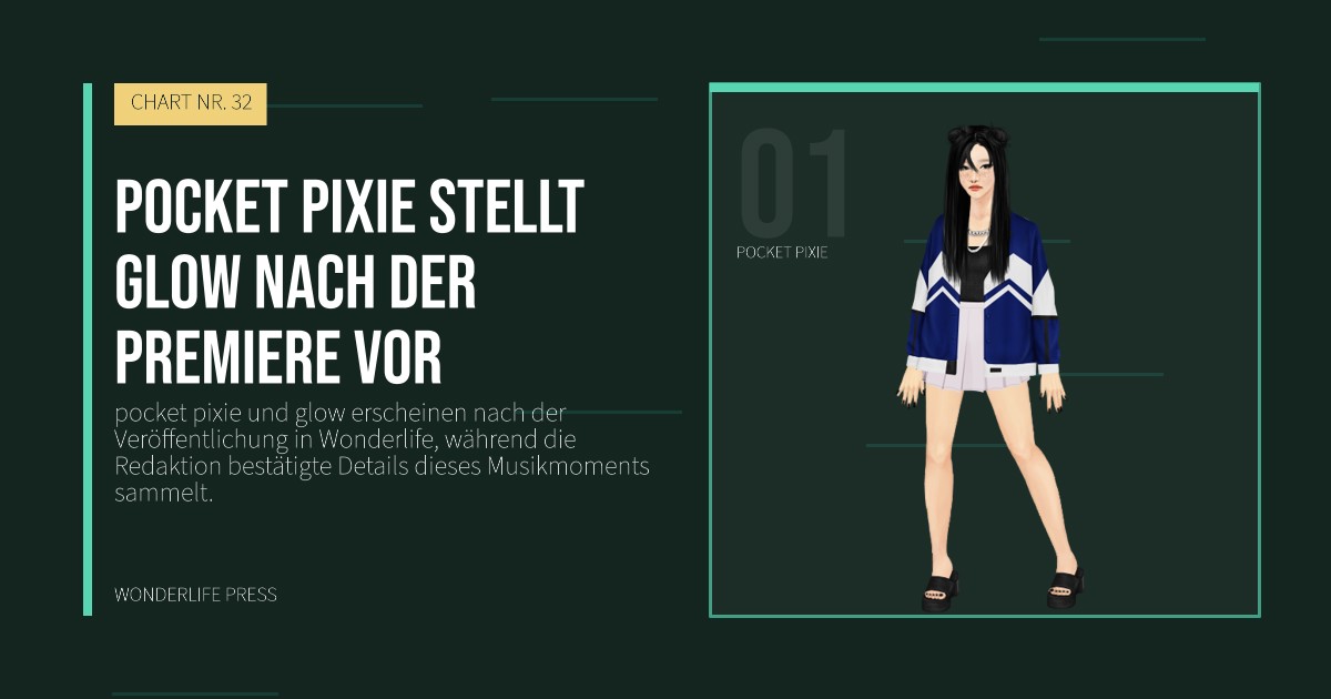 Wonderlife Press: pocket pixie stellt glow nach der Premiere vor. Künstlerporträt. CHART NR. 32.