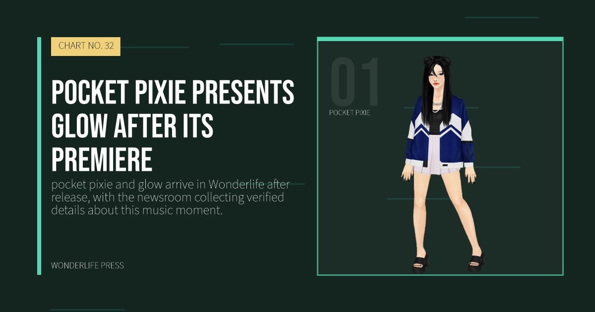 Wonderlife Press: pocket pixie presents glow after its premiere. artist portrait. CHART NO. 32.