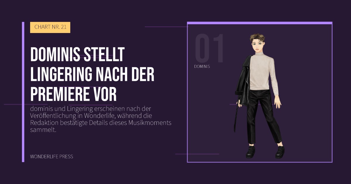 Wonderlife Press: dominis stellt Lingering nach der Premiere vor. Künstlerporträt. CHART NR. 21.
