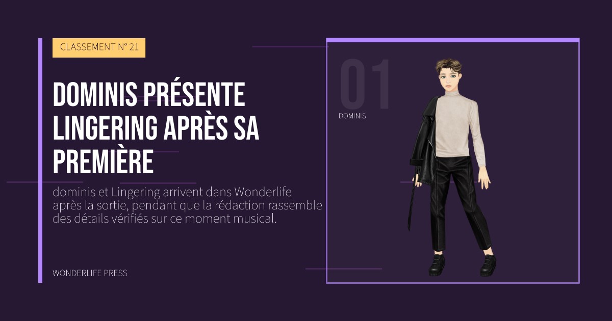 Wonderlife Press: dominis présente Lingering après sa première. portrait des artistes. CLASSEMENT N° 21.