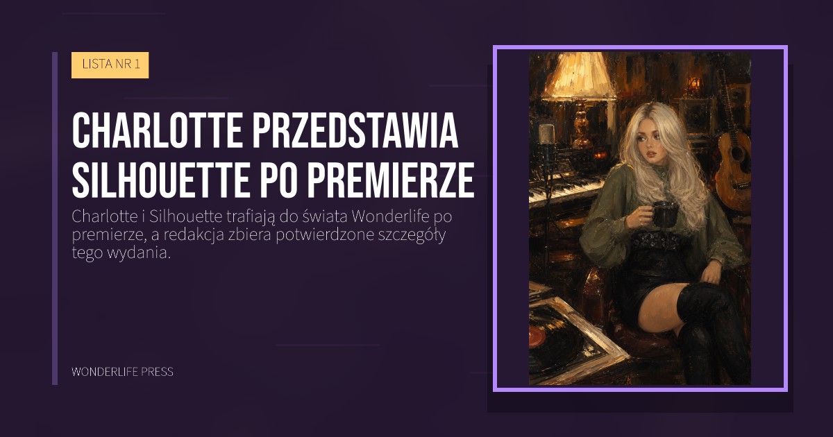 Wonderlife Press: Charlotte przedstawia Silhouette po premierze. okładka wydawnictwa. LISTA NR 1.
