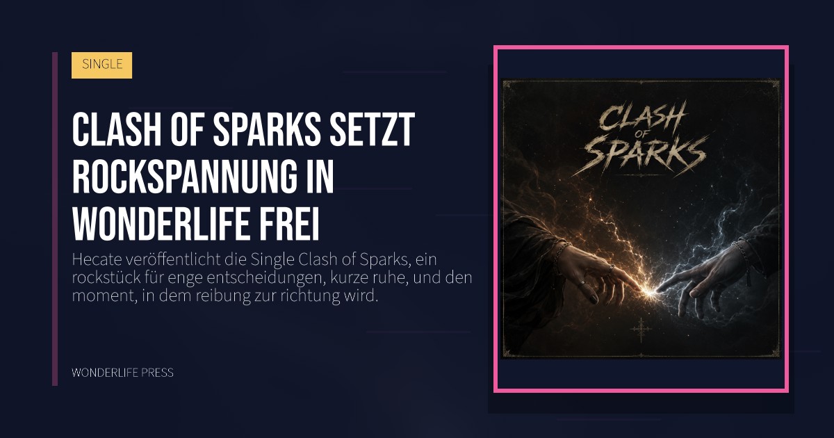 Wonderlife Press: Clash of Sparks setzt rockspannung in Wonderlife frei. Veröffentlichungscover. SINGLE.