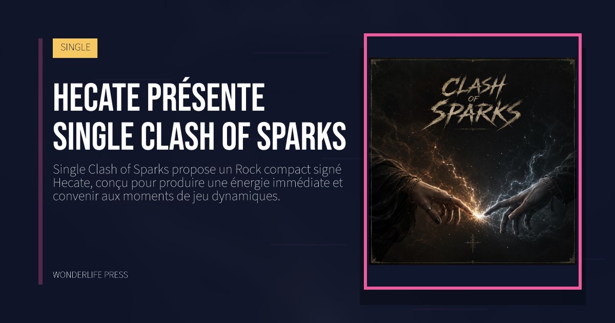 Wonderlife Press: Hecate présente Single Clash of Sparks. pochette de la sortie. SINGLE.
