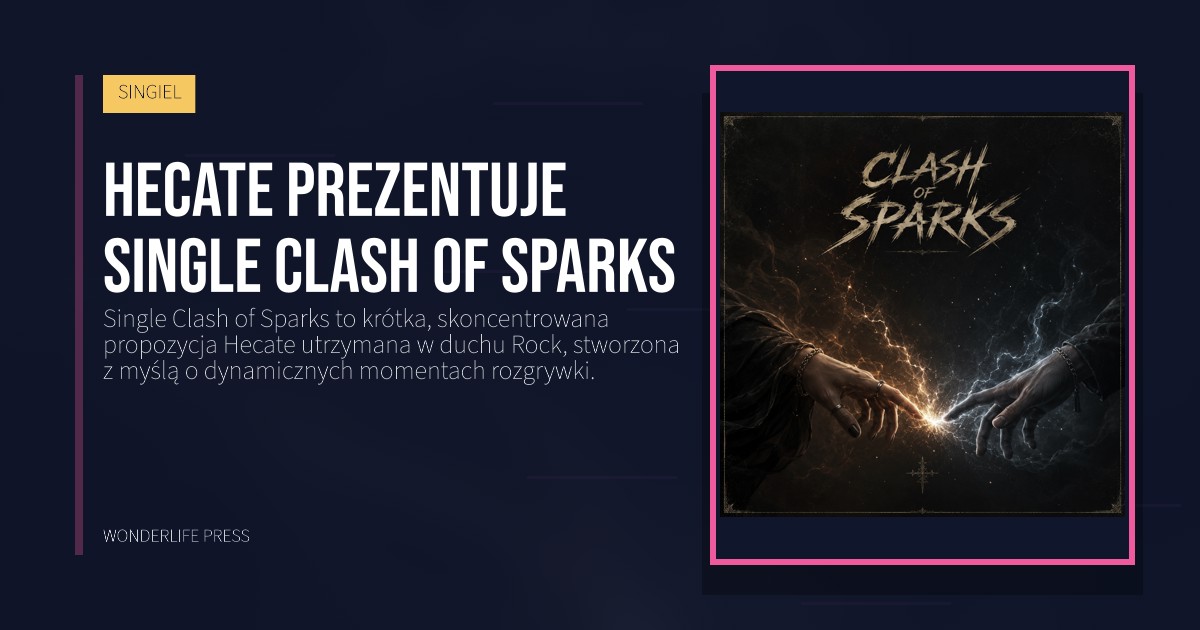 Wonderlife Press: Hecate prezentuje Single Clash of Sparks. okładka wydawnictwa. SINGIEL.