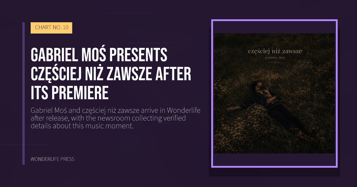 Wonderlife Press: Gabriel Moś presents częściej niż zawsze after its premiere. release artwork. CHART NO. 10.