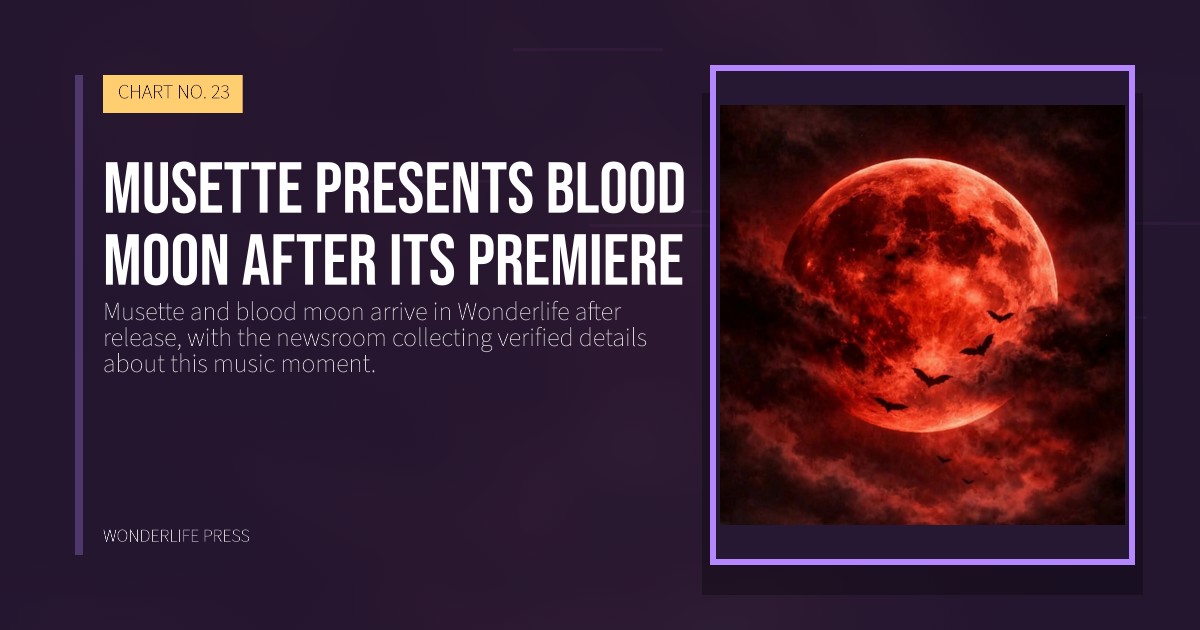 Wonderlife Press: Musette presents blood moon after its premiere. release artwork. CHART NO. 23.