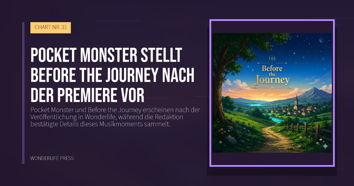 Wonderlife Press: Pocket Monster stellt Before the Journey nach der Premiere vor. Veröffentlichungscover. CHART NR. 31.