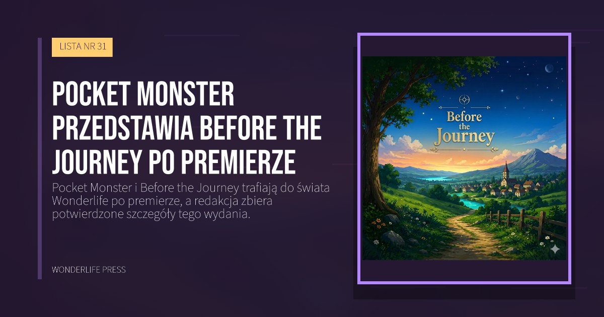 Wonderlife Press: Pocket Monster przedstawia Before the Journey po premierze. okładka wydawnictwa. LISTA NR 31.