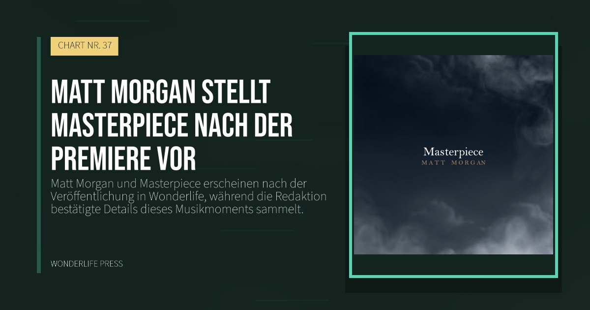 Wonderlife Press: Matt Morgan stellt Masterpiece nach der Premiere vor. Veröffentlichungscover. CHART NR. 37.