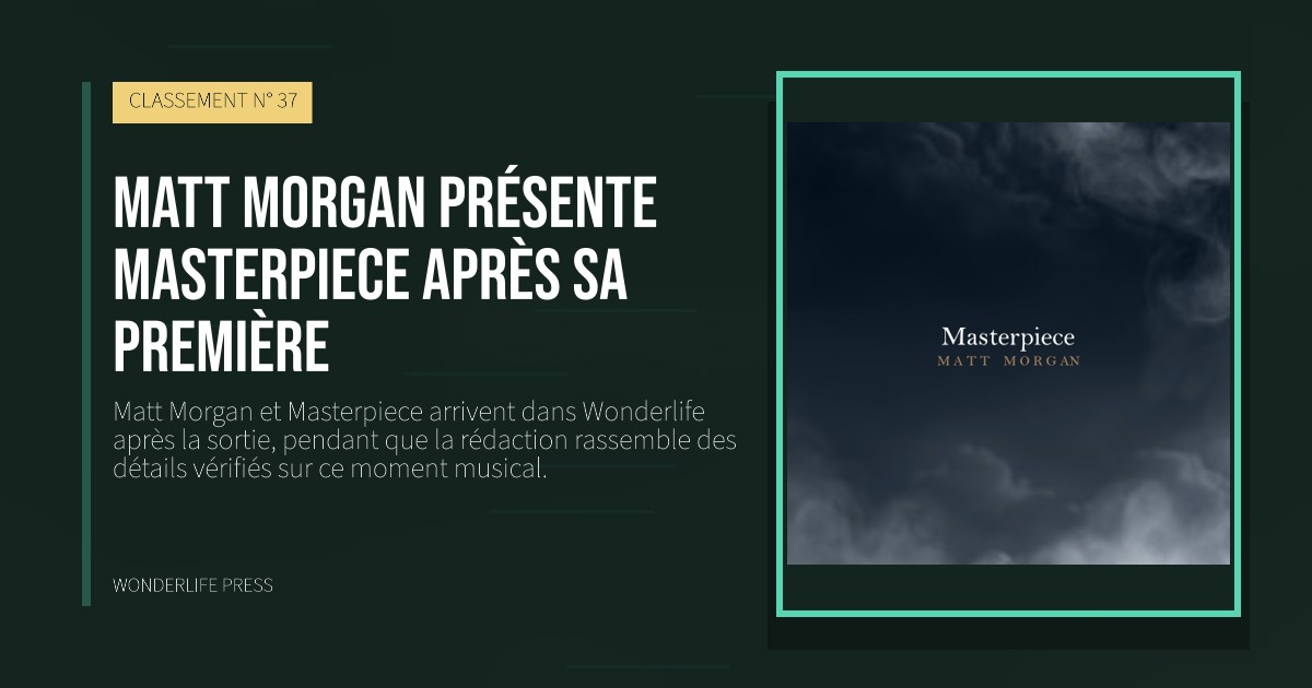 Wonderlife Press: Matt Morgan présente Masterpiece après sa première. pochette de la sortie. CLASSEMENT N° 37.
