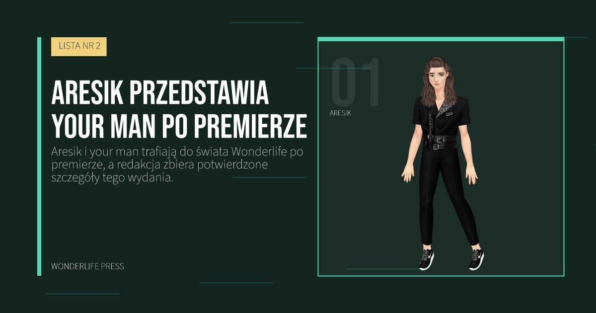 Wonderlife Press: Aresik przedstawia your man po premierze. portret artystów. LISTA NR 2.