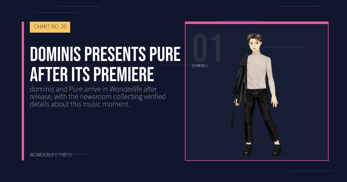 Wonderlife Press: dominis presents Pure after its premiere. artist portrait. CHART NO. 20.