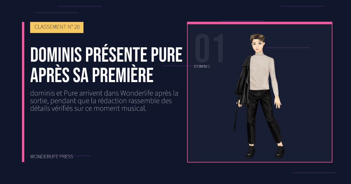 Wonderlife Press: dominis présente Pure après sa première. portrait des artistes. CLASSEMENT N° 20.