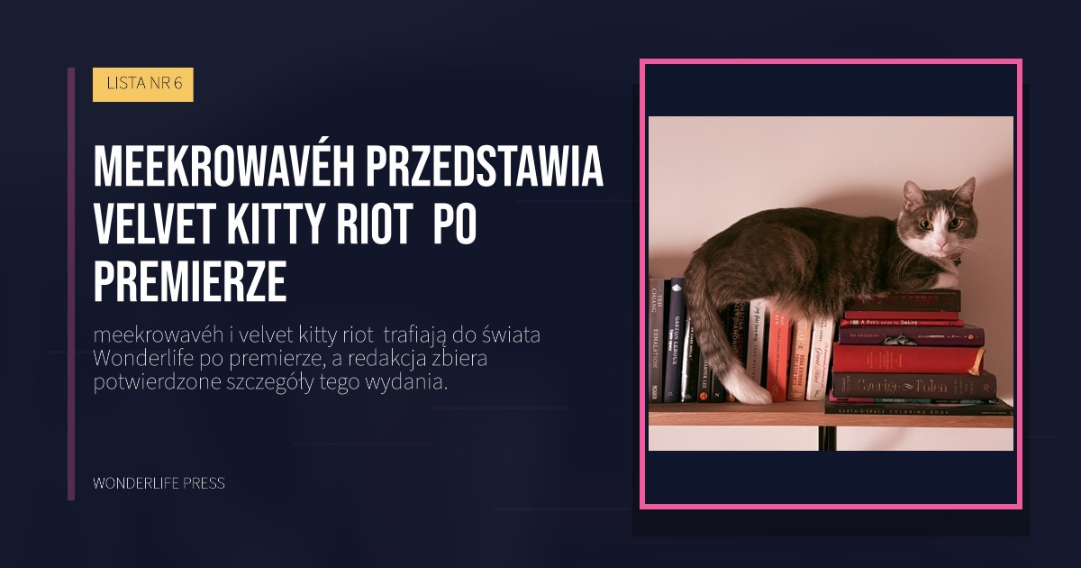 Wonderlife Press: meekrowavéh przedstawia velvet kitty riot  po premierze. okładka wydawnictwa. LISTA NR 6.