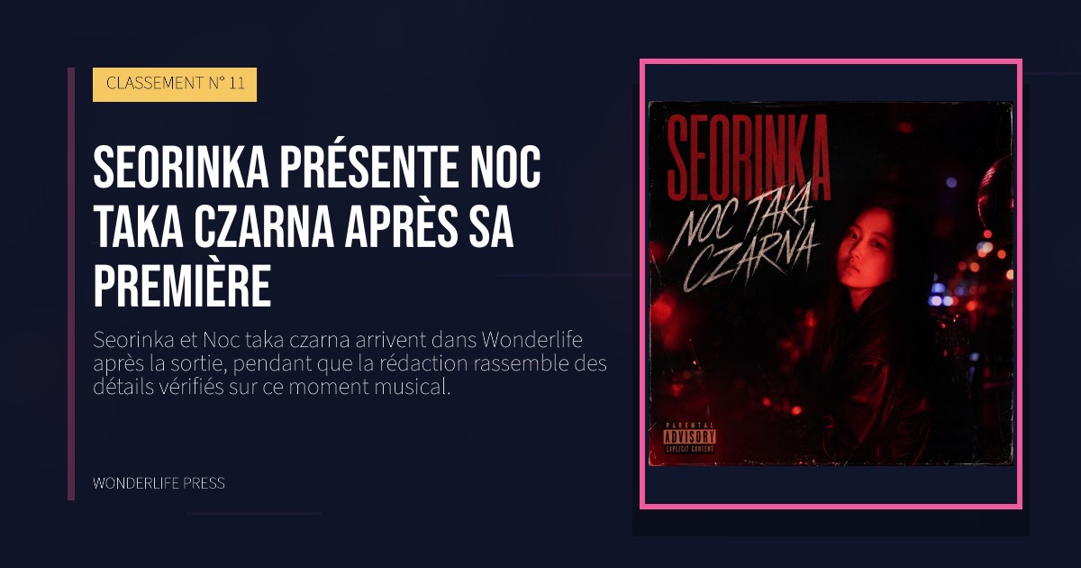 Wonderlife Press: Seorinka présente Noc taka czarna après sa première. pochette de la sortie. CLASSEMENT N° 11.
