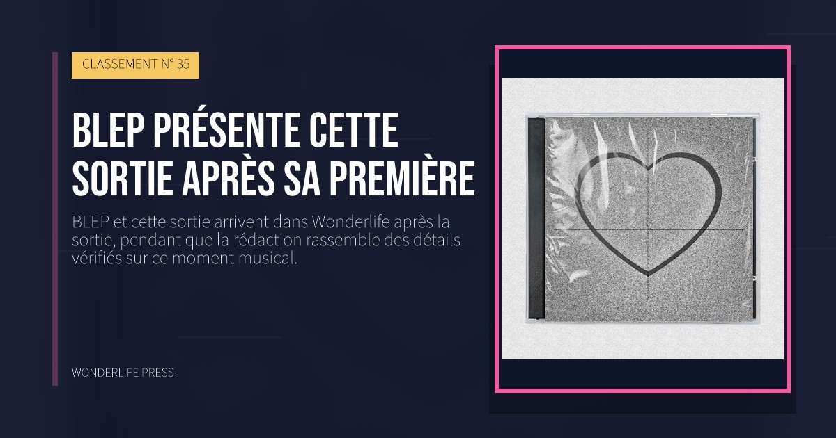 Wonderlife Press: BLEP présente cette sortie après sa première. pochette de la sortie. CLASSEMENT N° 35.