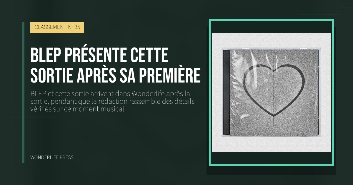 Wonderlife Press: BLEP présente cette sortie après sa première. pochette de la sortie. CLASSEMENT N° 35.