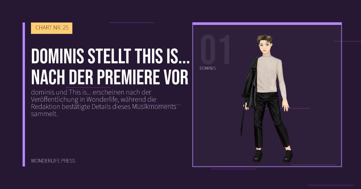 Wonderlife Press: dominis stellt This is... nach der Premiere vor. Künstlerporträt. CHART NR. 25.