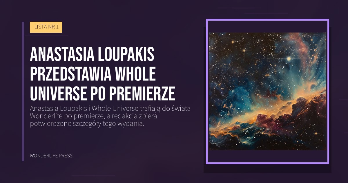 Wonderlife Press: Anastasia Loupakis przedstawia Whole Universe po premierze. okładka wydawnictwa. LISTA NR 1.