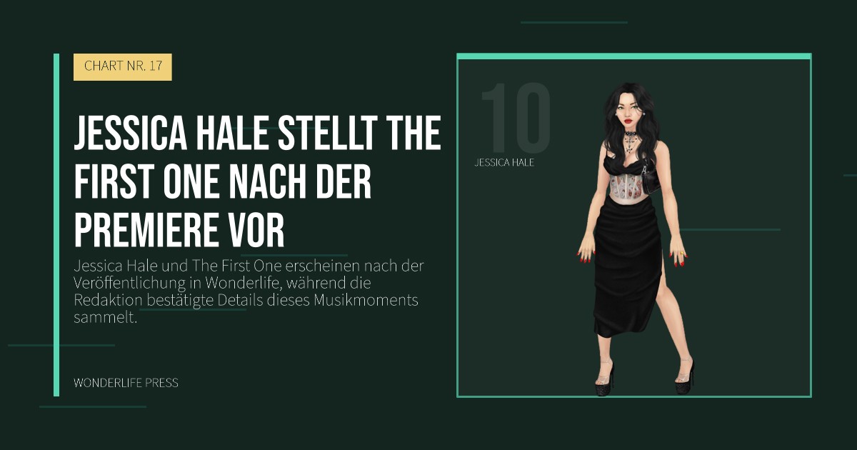 Wonderlife Press: Jessica Hale stellt The First One nach der Premiere vor. Künstlerporträt. CHART NR. 17.