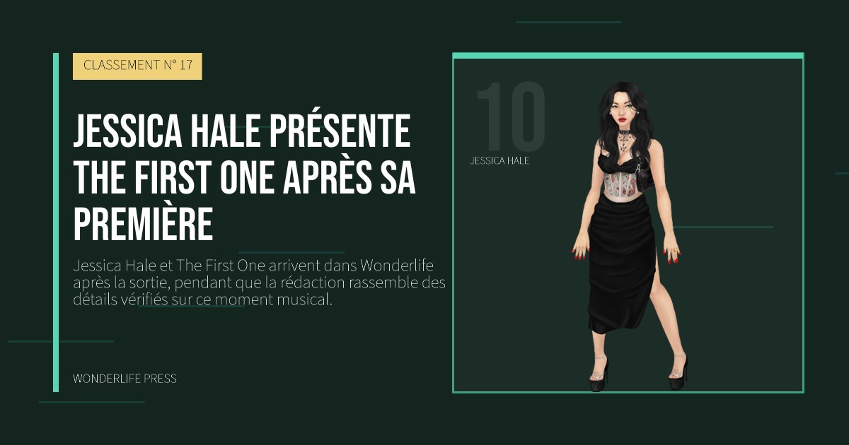 Wonderlife Press: Jessica Hale présente The First One après sa première. portrait des artistes. CLASSEMENT N° 17.