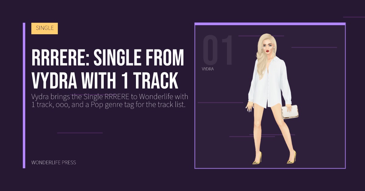 Wonderlife Press: RRRERE: single from Vydra with 1 track. artist portrait. SINGLE.