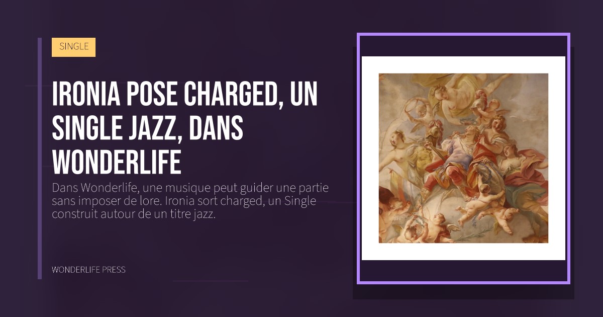 Wonderlife Press: Ironia pose charged, un Single jazz, dans Wonderlife. pochette de la sortie. SINGLE.