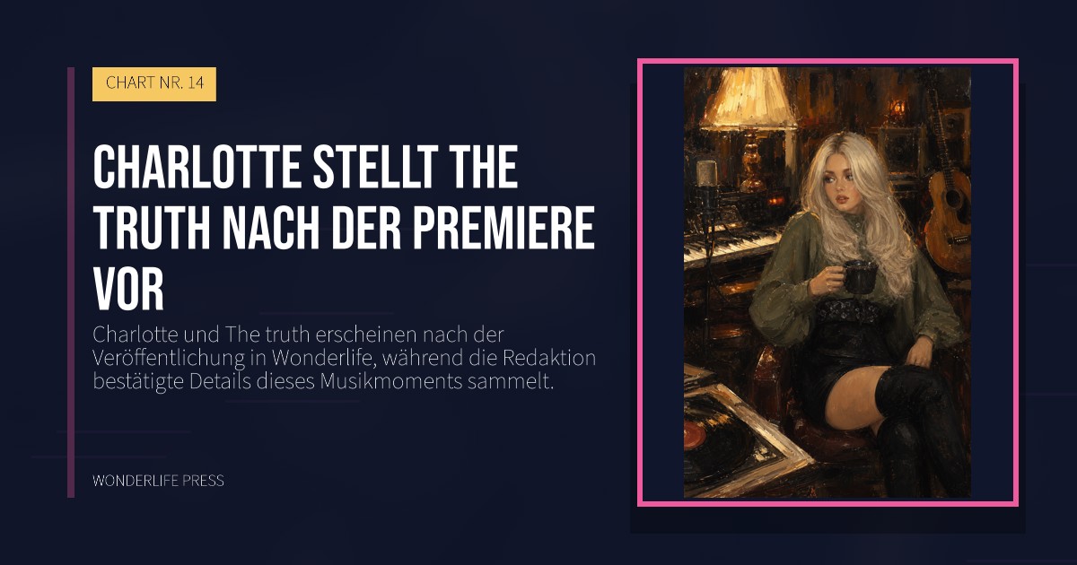 Wonderlife Press: Charlotte stellt The truth nach der Premiere vor. Veröffentlichungscover. CHART NR. 14.