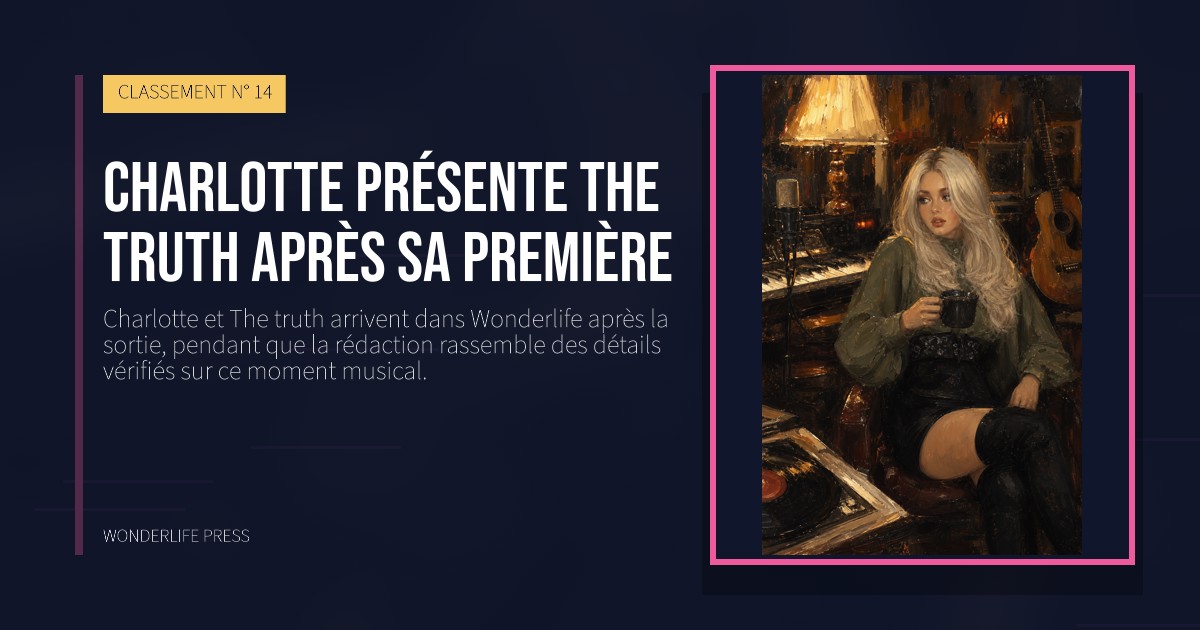 Wonderlife Press: Charlotte présente The truth après sa première. pochette de la sortie. CLASSEMENT N° 14.