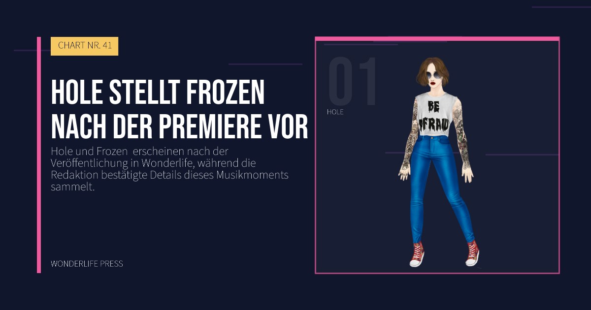 Wonderlife Press: Hole stellt Frozen  nach der Premiere vor. Künstlerporträt. CHART NR. 41.