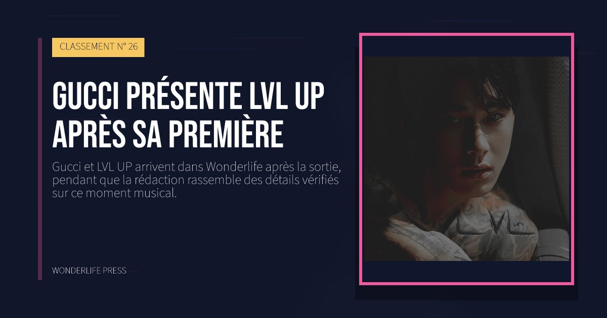 Wonderlife Press: Gucci présente LVL UP après sa première. pochette de la sortie. CLASSEMENT N° 26.