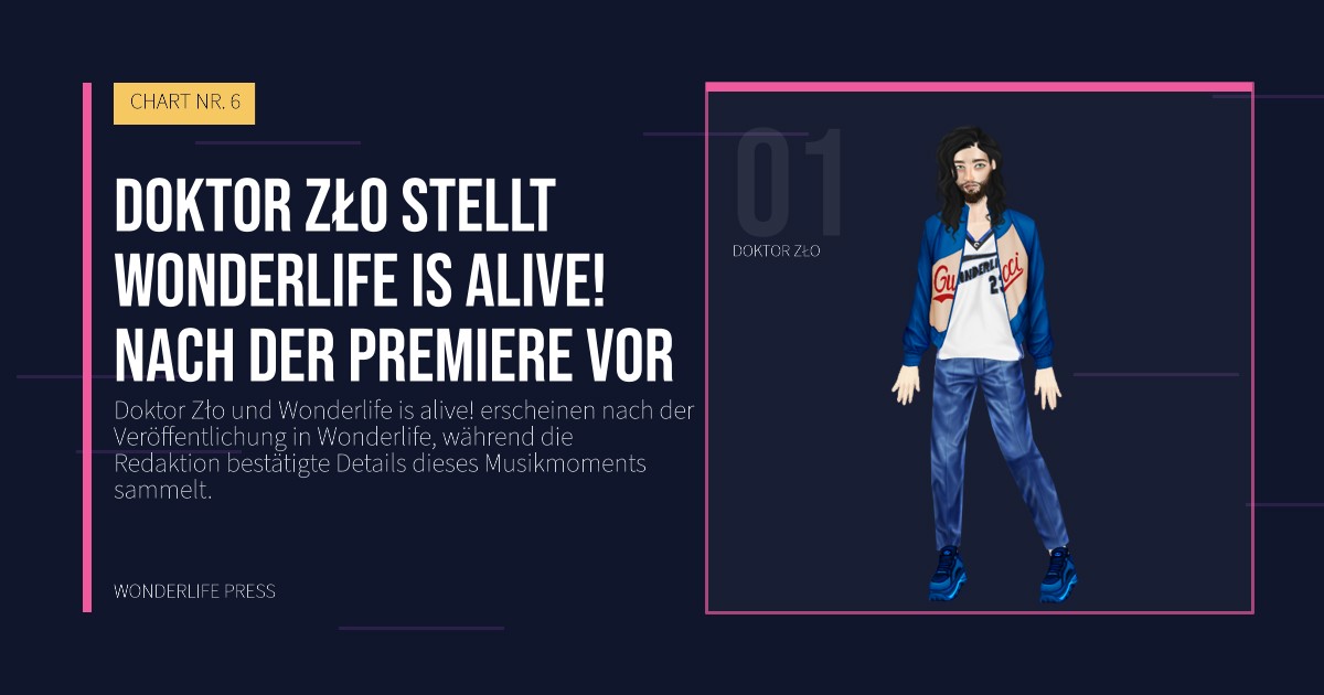 Wonderlife Press: Doktor Zło stellt Wonderlife is alive! nach der Premiere vor. Künstlerporträt. CHART NR. 6.