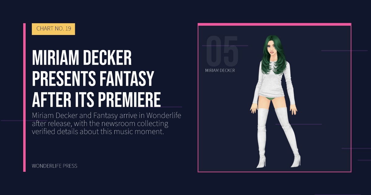 Wonderlife Press: Miriam Decker presents Fantasy after its premiere. artist portrait. CHART NO. 19.